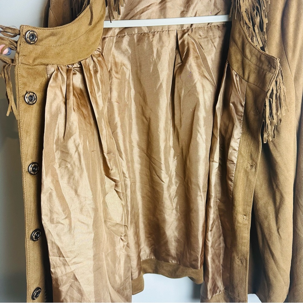 Miilla Women Large Fringe Western Jacket‎ Brushed  Pintuck Lightweight.A16 - Picture 7 of 8